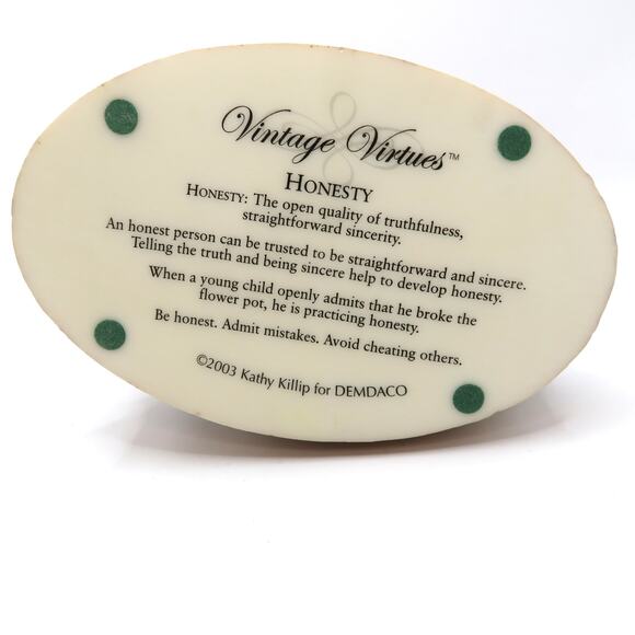 Demdaco Vintage Virtues Honesty Figurine Boy with Baseball 2003 Kathy Killip - Picture 10 of 12